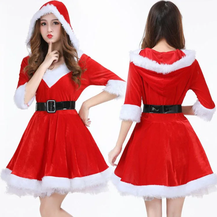 Vestido de Santa Claus para adultos, ropa Sexy de fiesta, actuación en club nocturno, Navidad, 2023