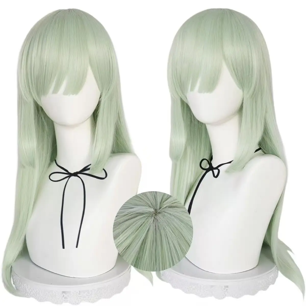 Wakaba Mutsumi Cosplay Wig BanG Dream It's MyGO Mint‑Green Long Straight Wig Heat Resistant Synthetic Hair For Halloween Party