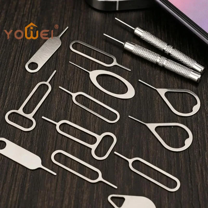 Latest 16/20Pcs Sim Card Eject Pin Needle Universal Mobile Phone Steel Ejector Pin SIM Card Tray Opener Keyring For