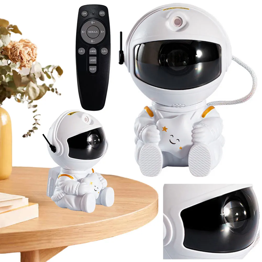 LED Astronaut Starry Galaxies Projector Remote Control Starry Sky Night Light Astronaut Projector Lamp for Home Bedroom Decor