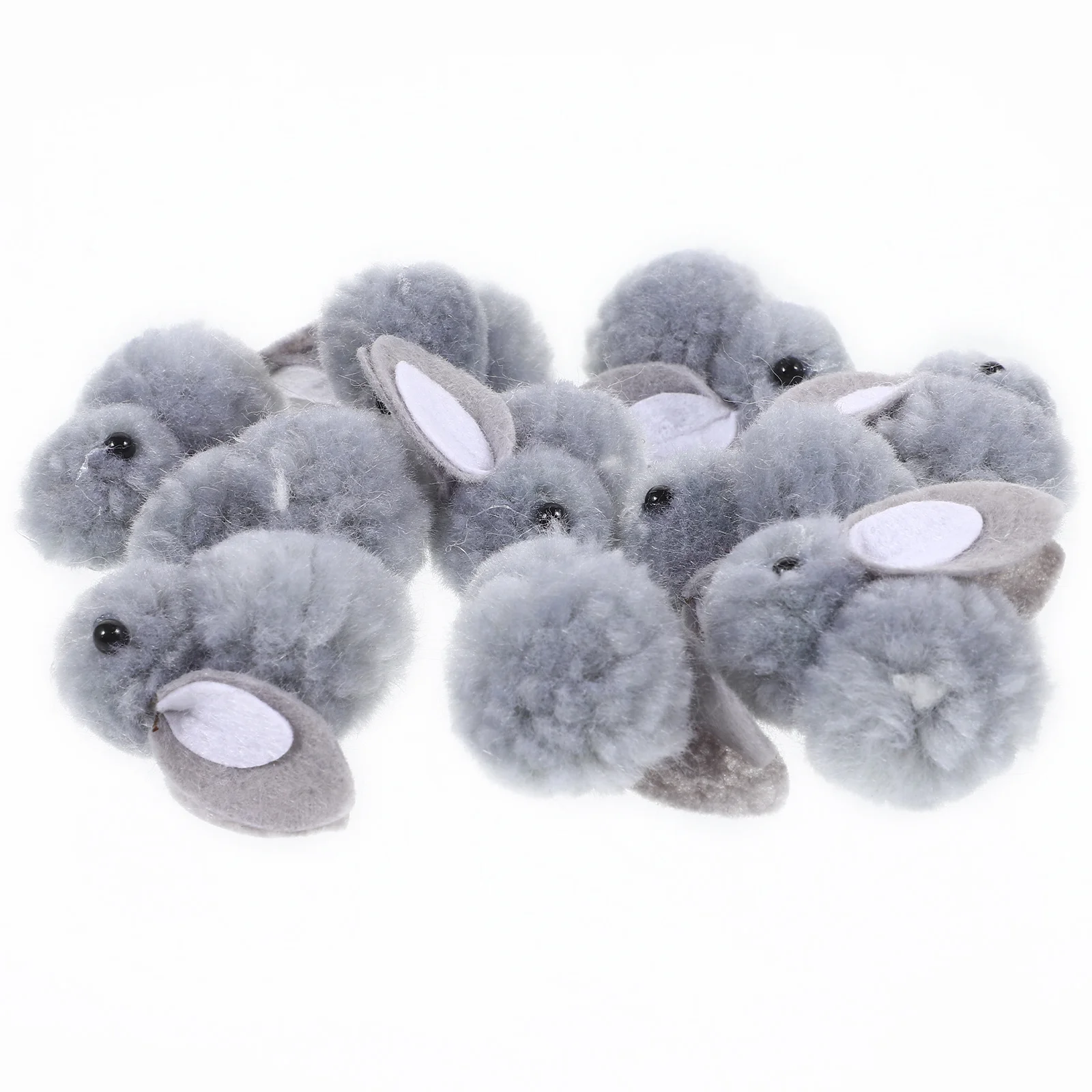 

10 Pcs Plush Bunny Handicraft Decor Clothing Supplies Mini Rabbit Toy DIY Stuffed Headdress Accessory Toys Kids