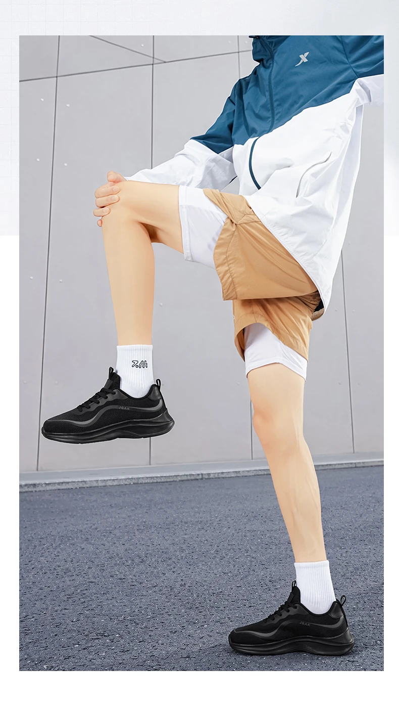 Große Herren-Sneaker in Weiß, leichte, atmungsaktive, lässige Sportschuhe, modische, flache, weiche Sohle, Walking-Trainer, Übergröße 39–48 – Detail 7