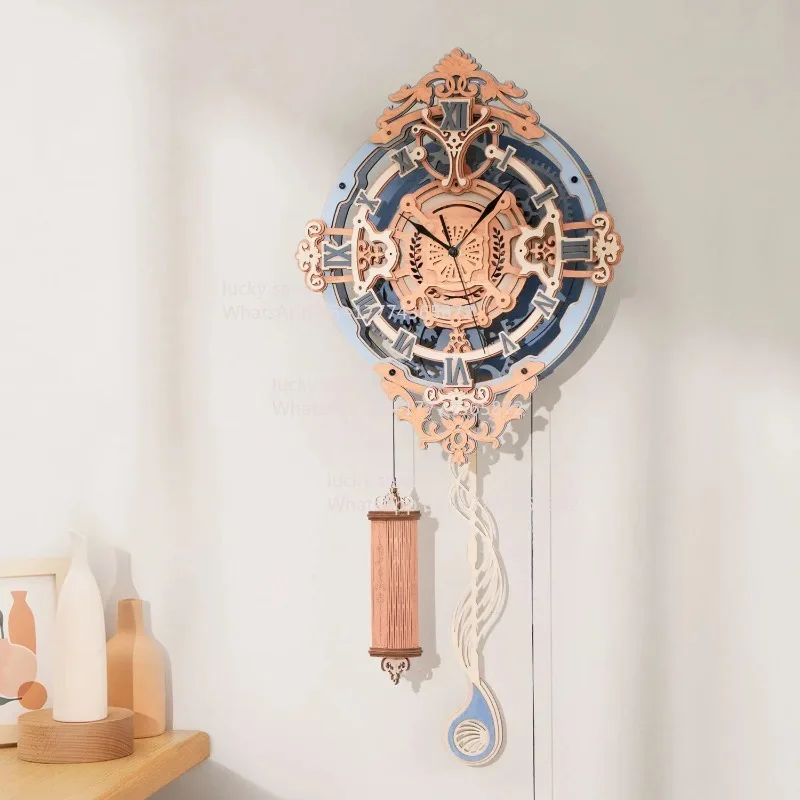 Romance Music Notes · Wall Clock - Baroque Art Appearance, with 3 Sets of Different Shapes of Pendants，Add Dynamic Beauty