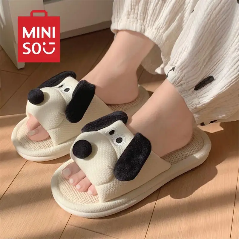 

Miniso Series Kawaii Anime Slender Little Dog All-Season Universal Student Slippers Cute Indoor Fashion Home Shoes Toys for Kids