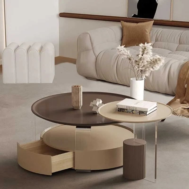 Modern Design Coffee Table Luxury Round Unique Center Nordic Coffee Table Living Room Floor Salontafel Voor Woonkamer Furniture