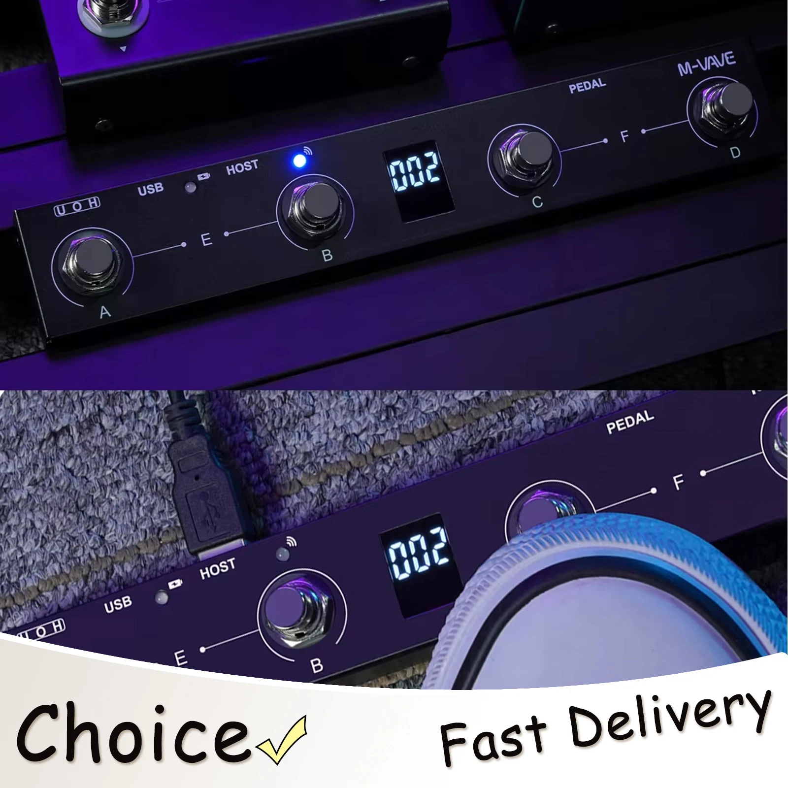 

M-VAVE Chocolate Plus Wireless Midi Controller Keyboard 4 Buttons Foot Switch Supports Host Interface Control Function Musical