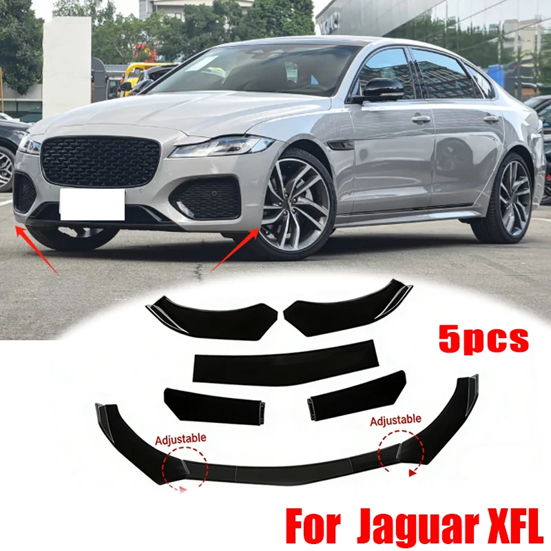 

5Pcs ABS Material Universal Car Front Bumper Separator Bumper Lip Body Kit Duck Lip Separator For Jaguar XFL Car Accessories