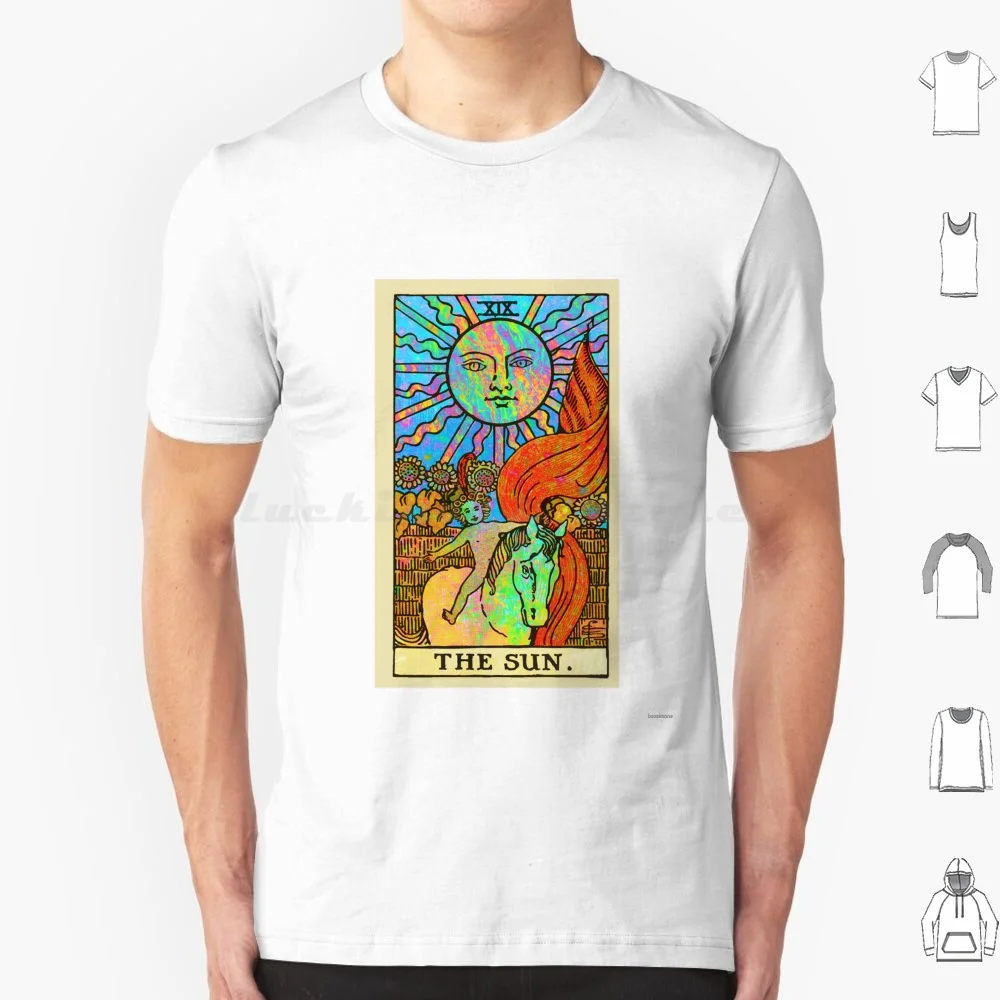 Psychedelic Tarot : Rainbow Sun T Shirt Cotton Men Women Diy Print Tarot Trippy Psychadelic Neon Tripping Drugs Druggie Moon