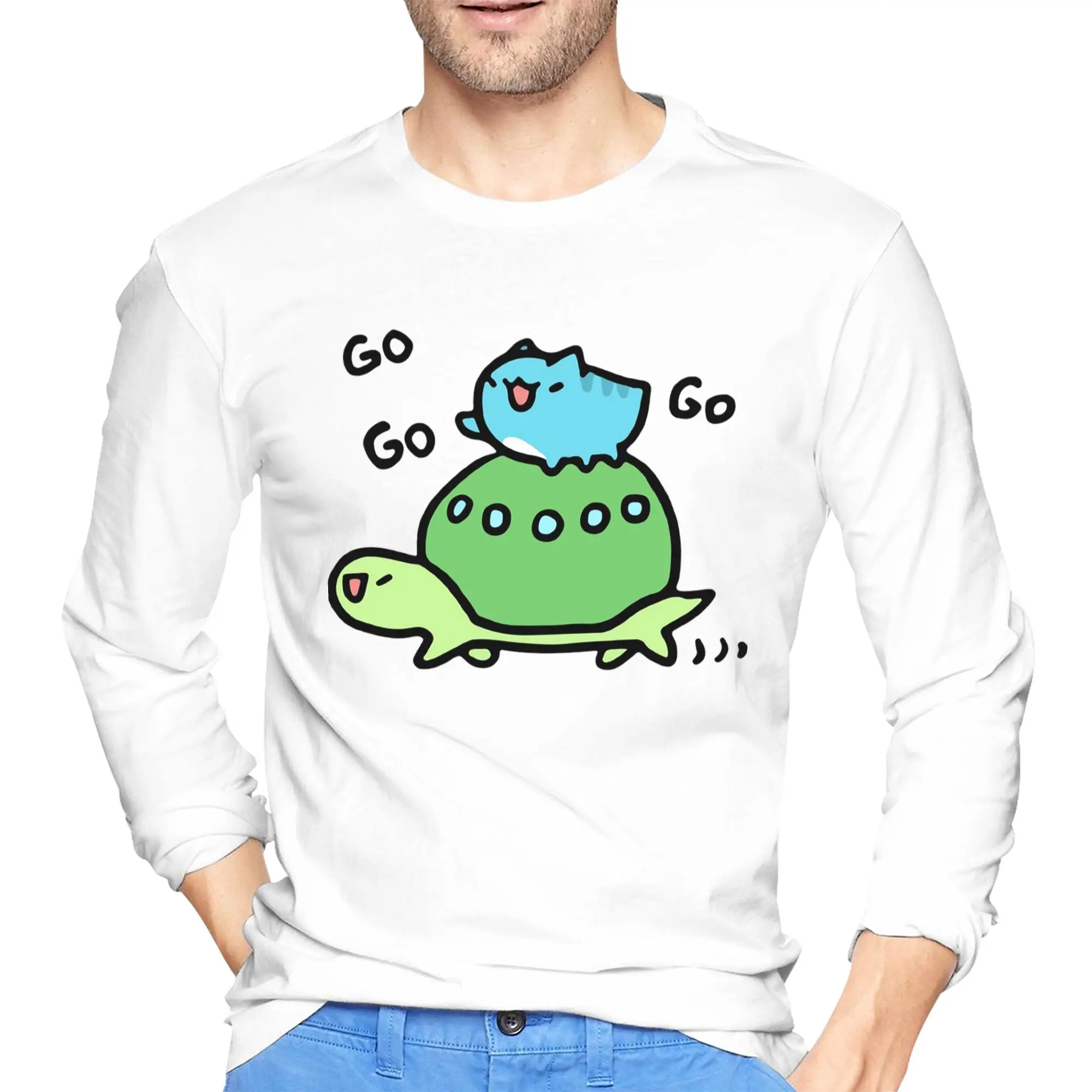 

Мужская футболка с длинными рукавами Comic Cat Bugcat Capoo Bug Cat, повседневные футболки с круглым вырезом, весенние и осенние мужские топы