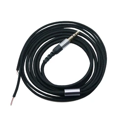 3.5mm Jack Headphone Repair Cable DIY Headset Replacement Wire Black Nylon Fabric Braid Cord