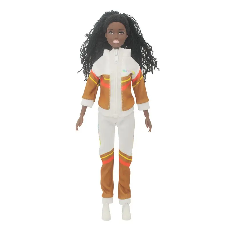 African Black Doll For American Dolls Nudy Body With Clothes Toy Accessories For Barbie Female Girl Pretend Play Game Gifts