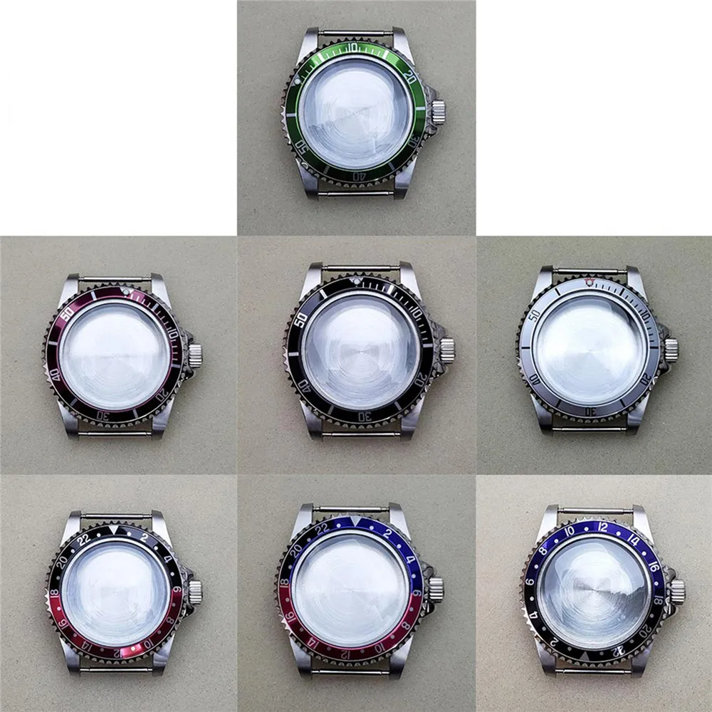 Imagem -06 - Stainless Steel Ver Case para Substituição do Movimento Dual Color Gmt Bezel Sub Anel Shell Crown Guard para Nh35 Nh36 39.5 mm