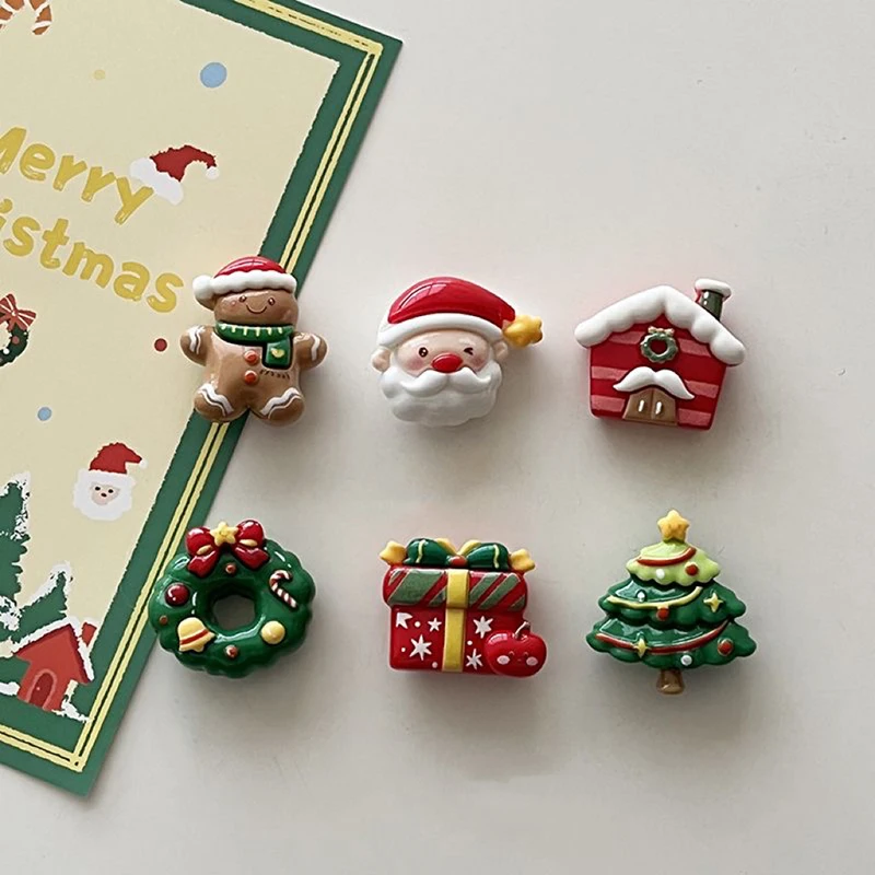 2026 New Christmas Decorations Cute Santa Claus Colorful Magnetic Pins Creative Gift Fridge Magnets Home Decorations