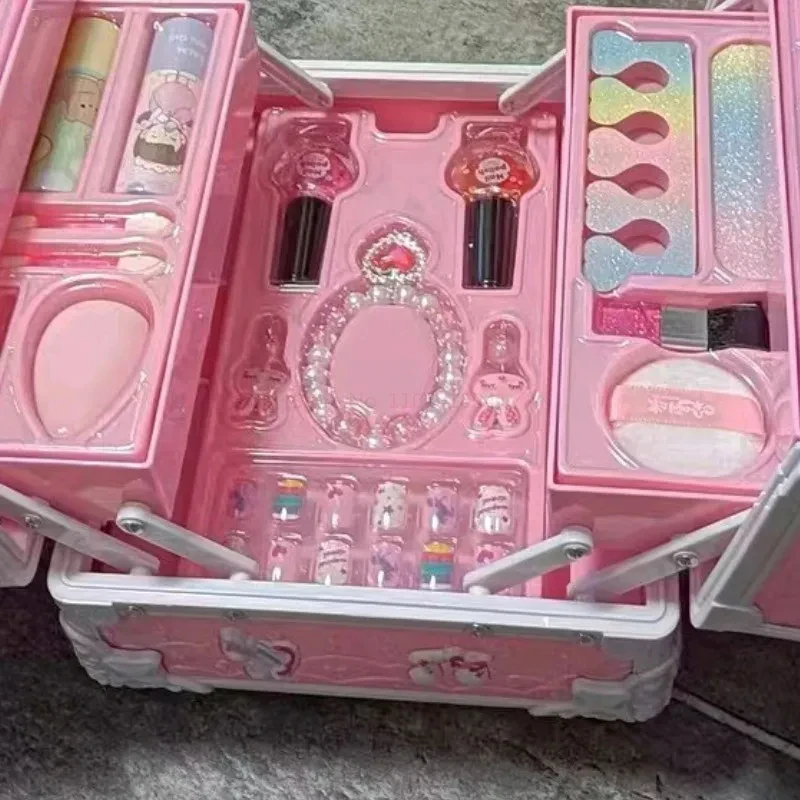 49pcs Kids Makeup Kit For Little Girls Washable Makeup Real Kit Kids Girls Makeup Kit With Cosmetic Case Holiday Birthday Gifts