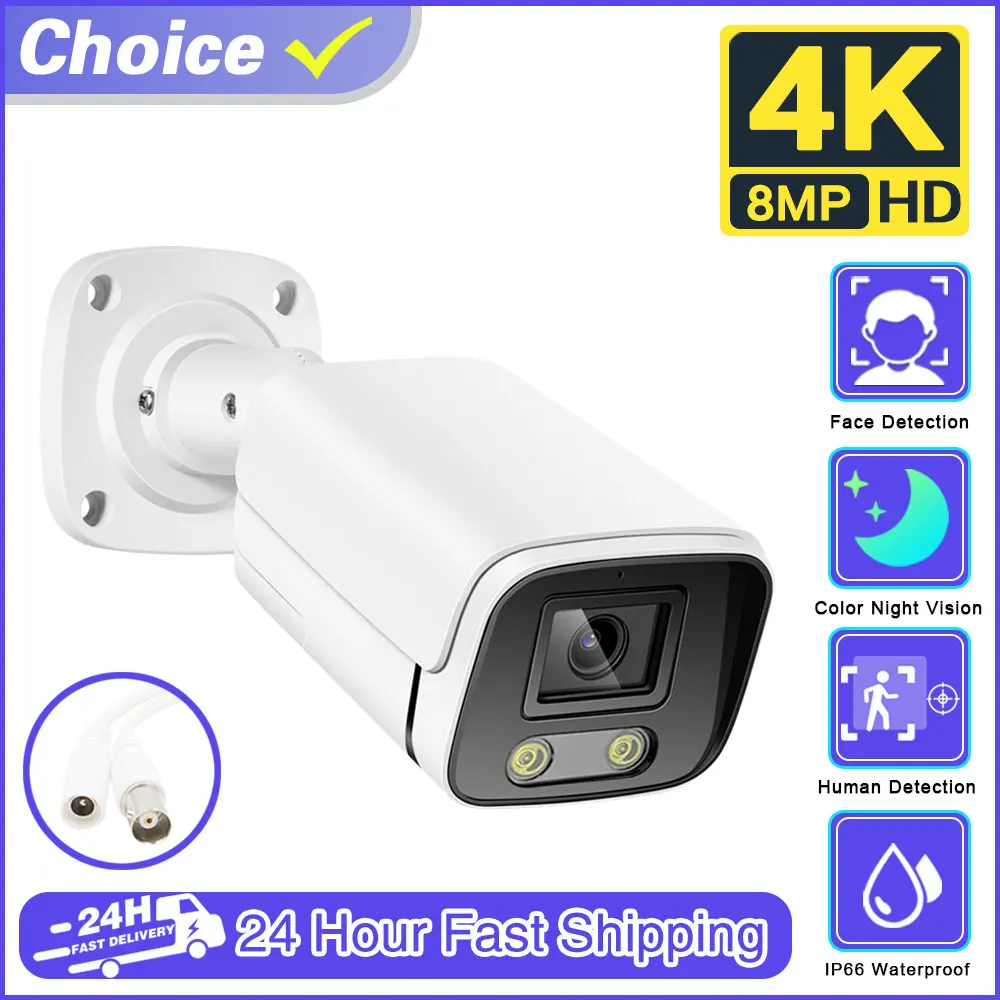 4K AHD Camera Full Color Night Vision CCTV Security Surveillance 8MP Outdoor Waterproof Analog Digital Video 5mp Home Camera