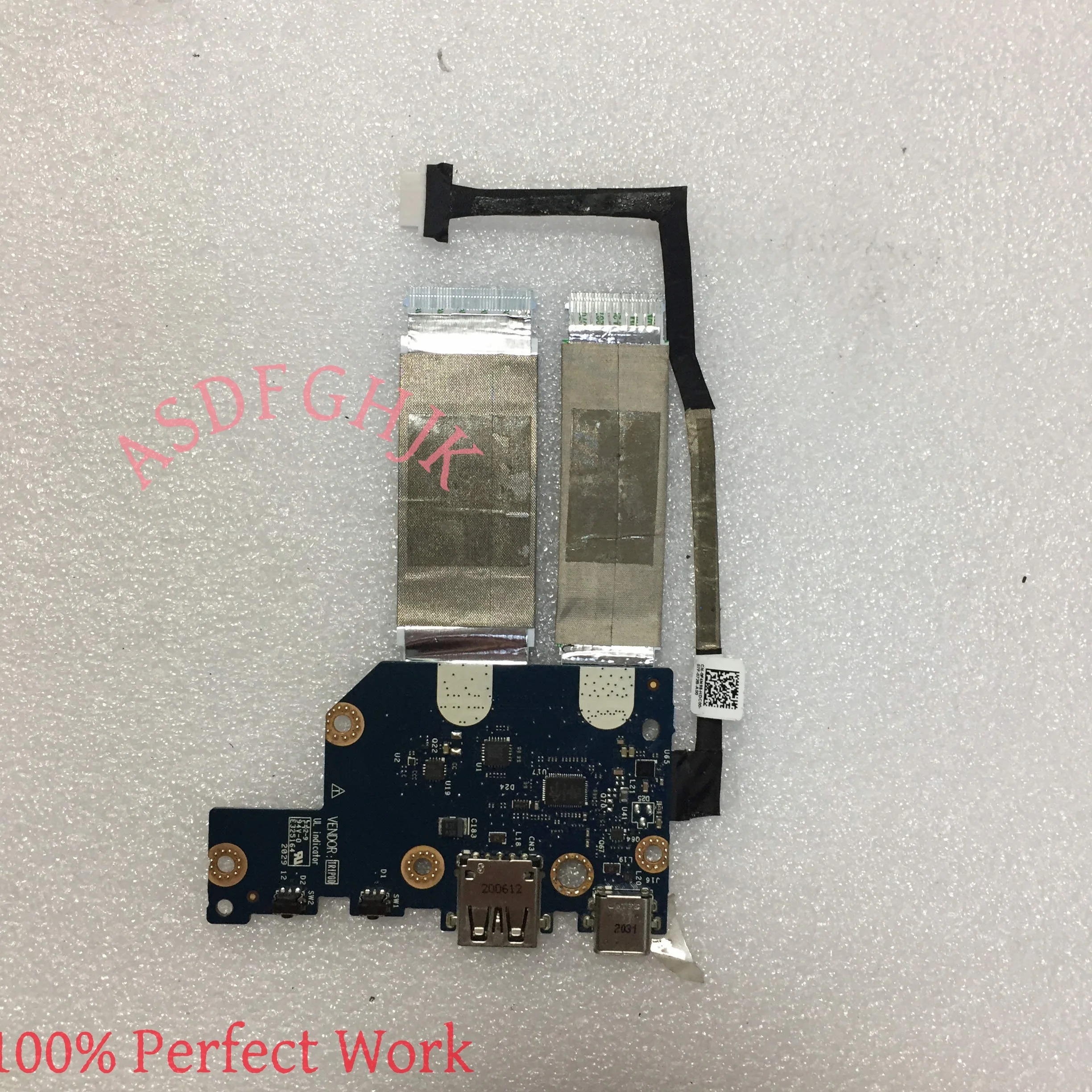 For Dell Chromebook 3100 2in 1 Laptop Replace USB Board 0RJ2NM LS-G851P With Cable 100% Perfect Work