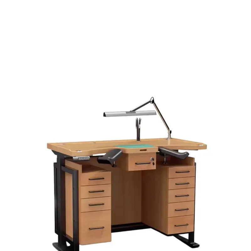 Watch Repair Tools: New Model Watch Repair Lift Table, Height-Adjustable Workbench, Beech Wood Repair Table