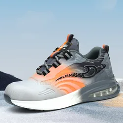 men luxury fashion breathable plastic toe caps working safety shoes summer worker boots air cushion insulated sneakers protect