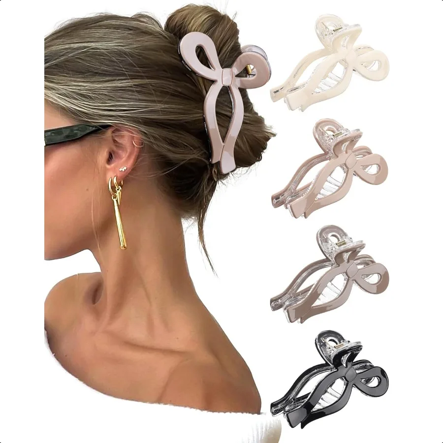 

Molans 5Inch Large Hair Claw Clips 4 PCS for Women Acrylic Hair Accories for Thick Hair and Long Hair Big Strong Durable Hair A