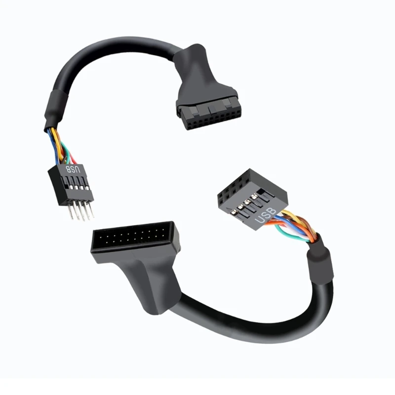 USB3.0 to 2.0 Motherboard Header Adapter Cord 9Pin USB 2.0 Male/Female to 20Pin USB3.0 Female/Male 10CM/3.94in