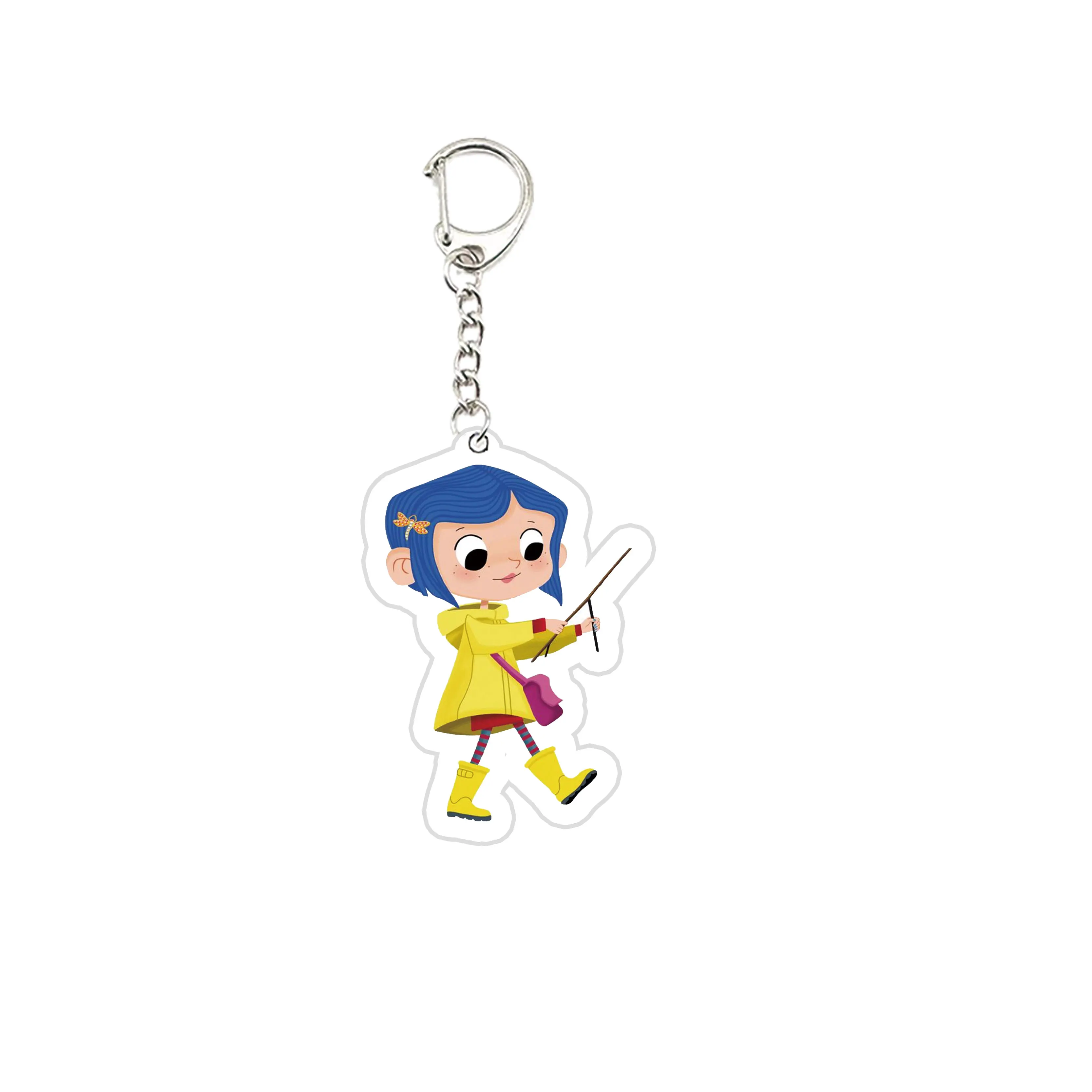 Anime Coraline Key Chain Key Ring Keychain for Accessories Bag Acrylic Pendant Coralines Keyring Chains Jewelry Student Gifts