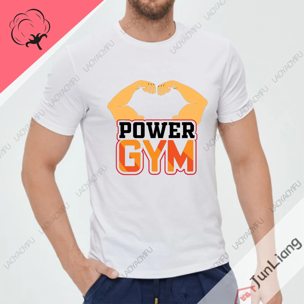 Camisetas masculinas de manga curta Power Gym, Streetwear extragrande, T gráfico, roupas femininas, roupas engraçadas, Y2k