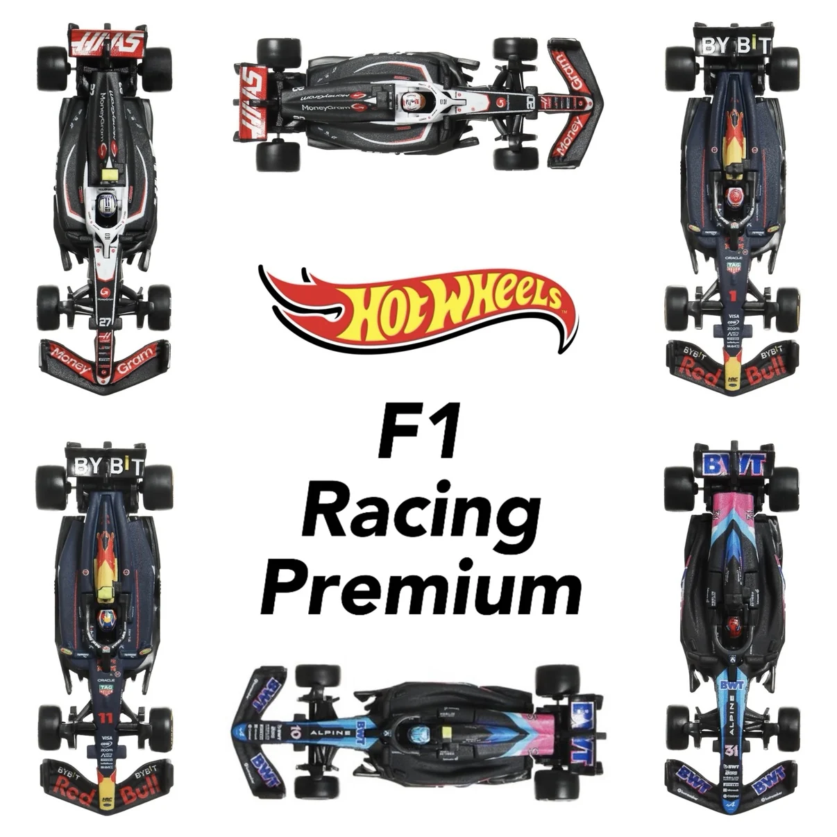 

Hot Wheels 2025 F1 Racing Premium/Red Bull/Alpine and Haas F1 1:64 Scale Die-Cast Cars Limited Edition