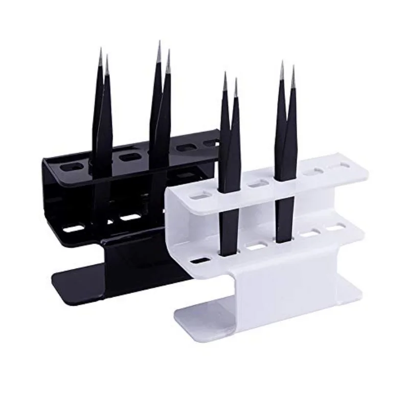 1pc Acrylic Eyelash Tool Holder, 6 Holes Tweezer Display Stand Holder, Eyelash Extension Supplies Accessories Tools