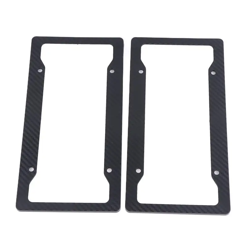 High quality1/2Pcs Universal License Plate Frame Carbon Pattern Plastic License Plate Frame Bracket With Standard Screw Kits