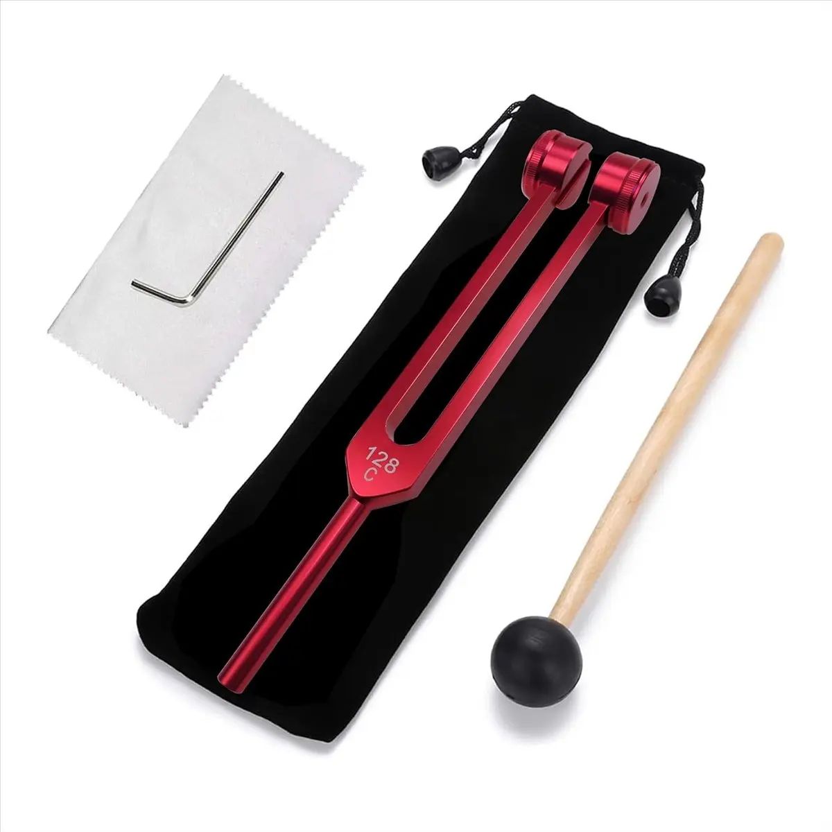 T34C 128 Hz Tuning Fork Weighted Red Tuning Forks for Healing 128 Hz Slider Tuning Fork