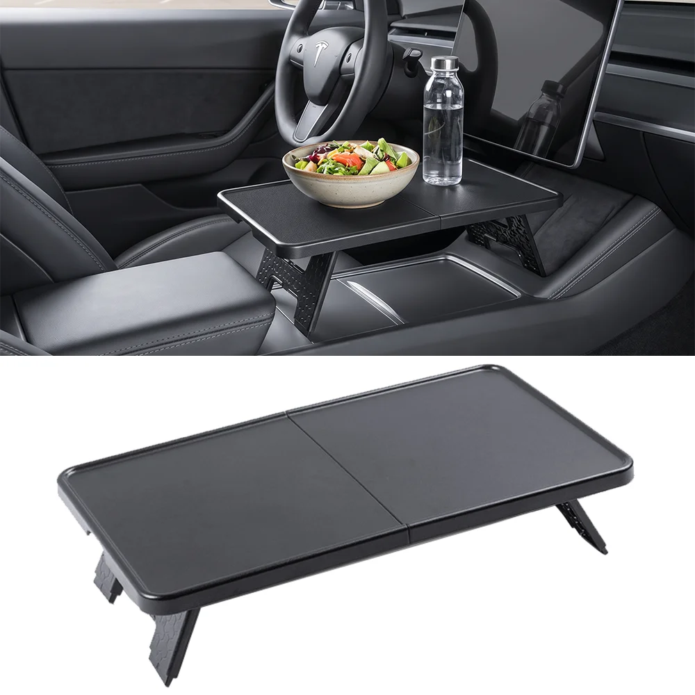 Folding Car Food Table For Tesla Model 3 Highland YL/Y Juniper Center Console Tray Laptop Holder Car Dining Desk Car Accessory