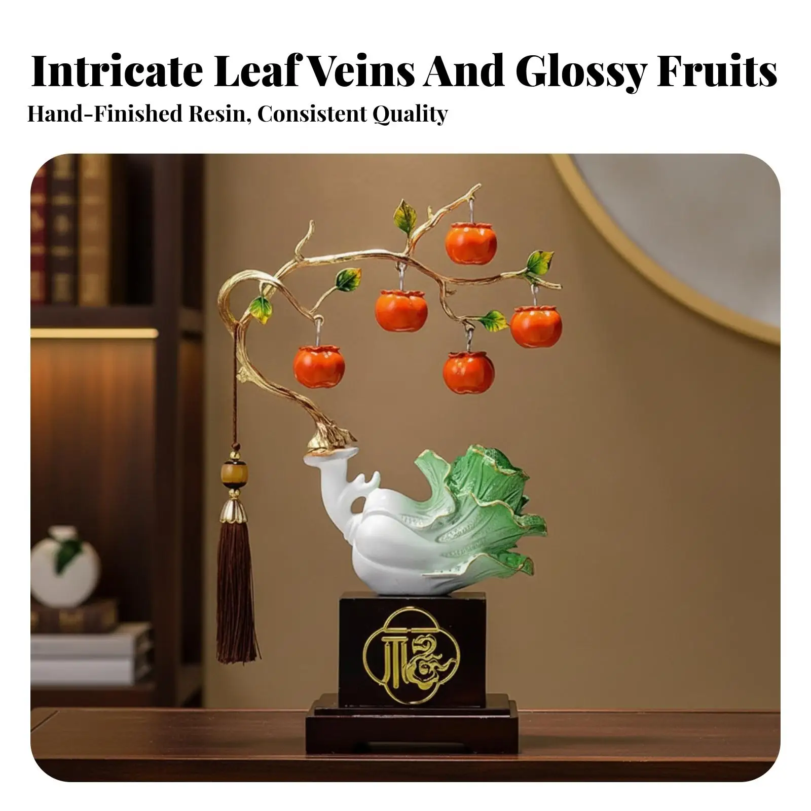 Chinese Cabbage Decoration Feng Shui Chinese Cabbage Statue goldenTrimmed
