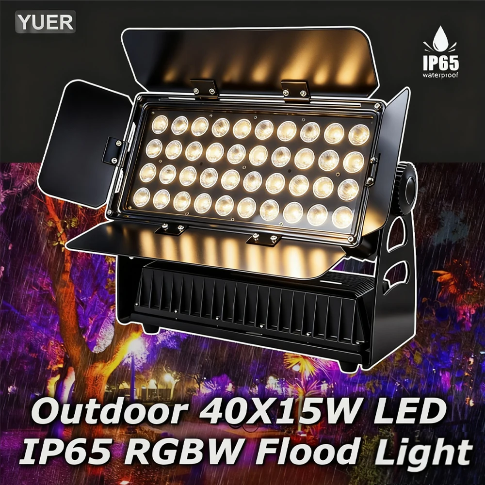 Outdoor 40X15W LED IP65 RGBW Wall Wash Washer Stage Flood Light  With Light Barrier Architecture Building City Color Light