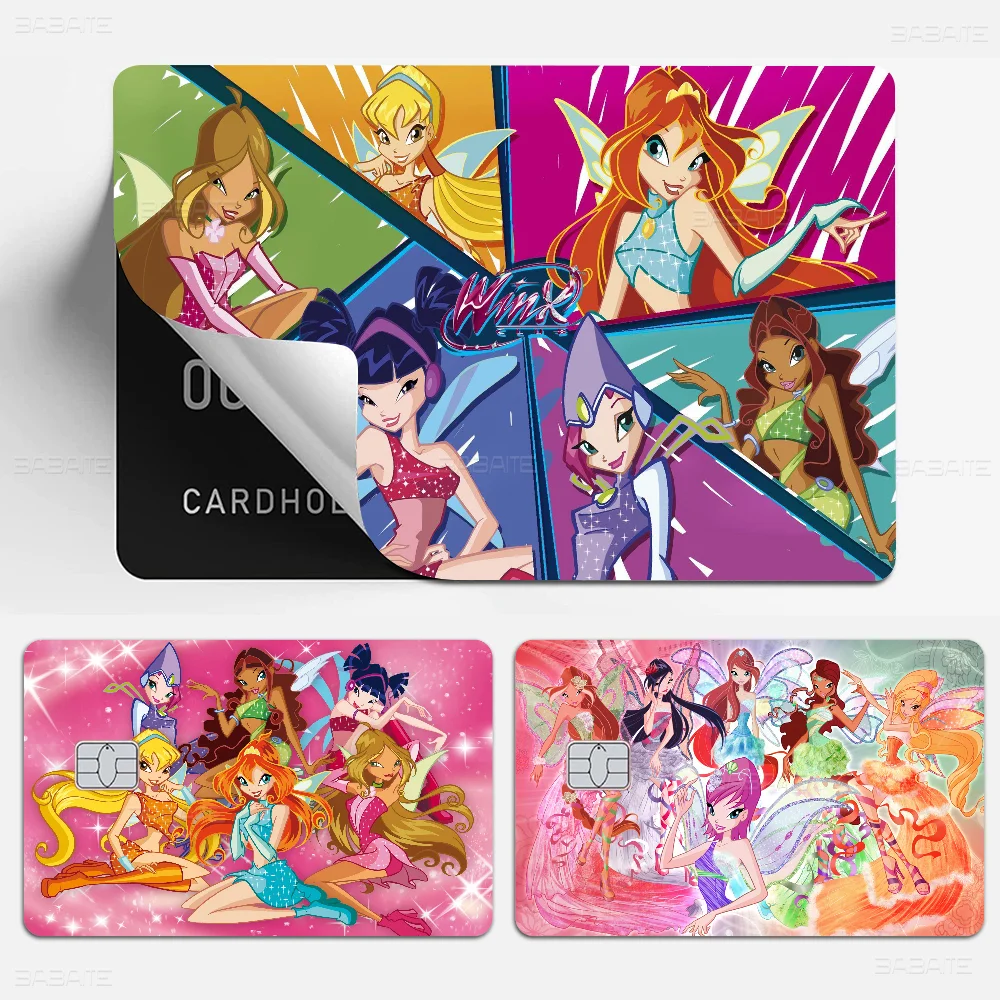 Girl W-Winx Clubs Anime Spend Or Save Funny Shell On Off Ultra Thin No Fade Sticker Skin Cover Film For Debit Credit Card