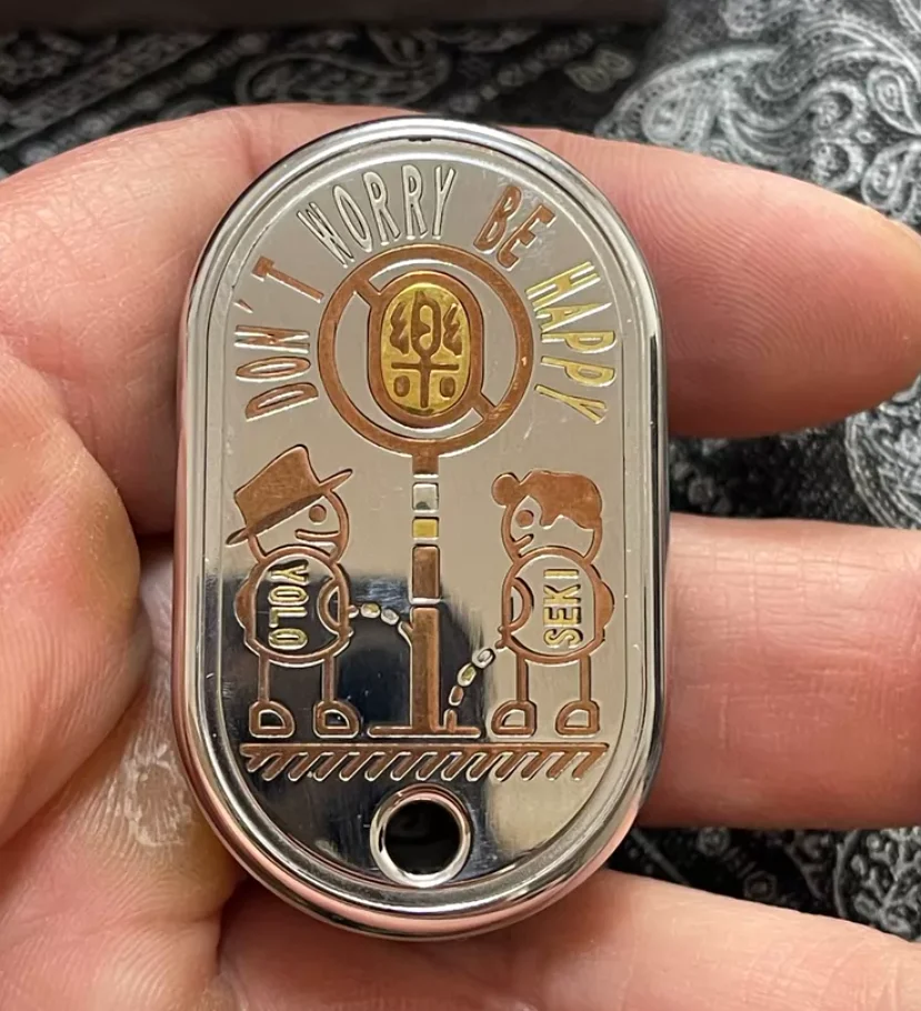Used EDC YOLO&SEKI Enjoy Yourself Everywhere Zirconium alloy+stainless steel+copper fidget slider decompression toy