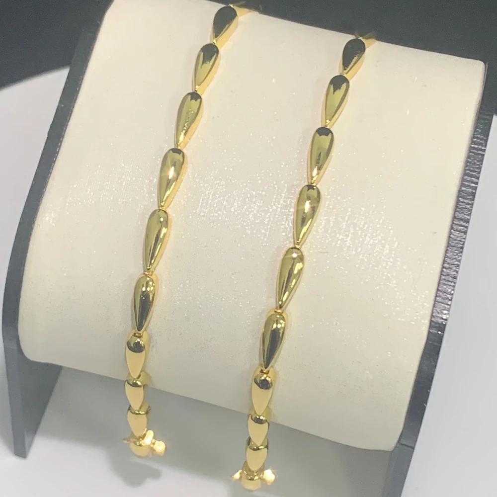 

New Mental 18K Gold Plated Color Geometric Water Drop Tennis Bracelets for Women Men Copper Size 17cm Fashion Jewelry for Party