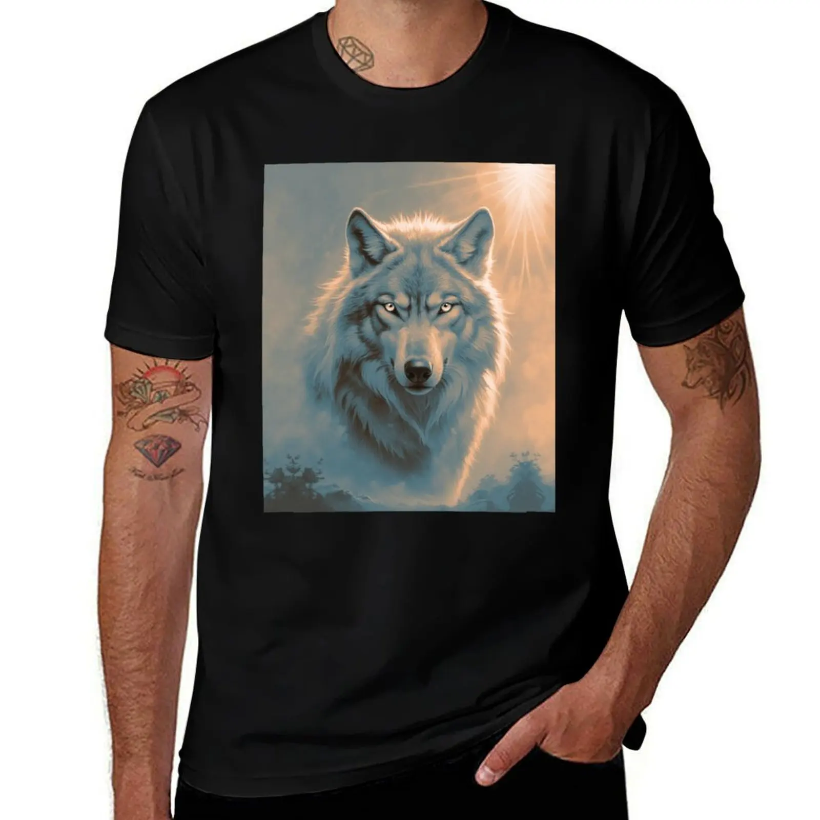 

Wolf wolf lover T-Shirt blacks quick drying graphics mens workout shirts