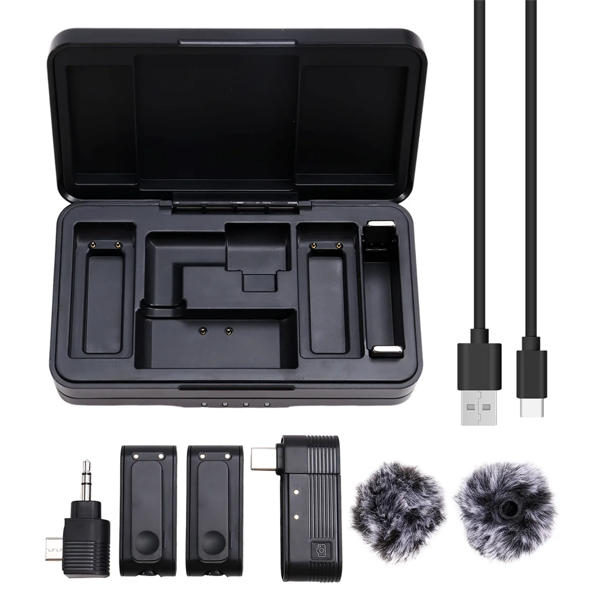 Micrófono Lavalier inalámbrico A100 para entrevistas en la calle Grabación de música para cámaras de teléfonos inteligentes