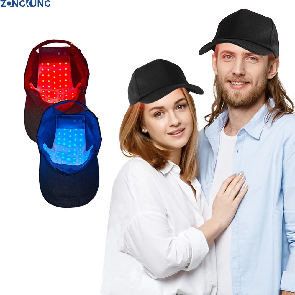 48LEDs Lamp Beads Red&Blue Light Cap Hair Fast Regrowth Hat Red Infrared Light Device for Hair Loss USB Charging Anti-hair