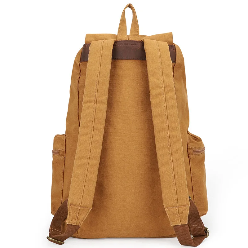 Large Capacity Canvas Backpack Breathable Lightweight Sweat Absorbent Travel Bag Casual Style Leisure Wind Bookbag Tote Bag view 4