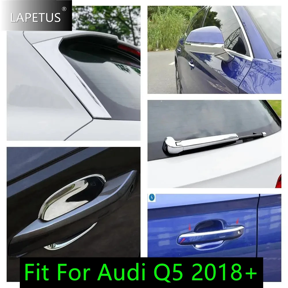 

Chrome Exterior Accessories Car Rearview Mirror / Handle Bowl / Rear Window Wiper Panel Cover Trim Fit For Audi Q5 2018 - 2023