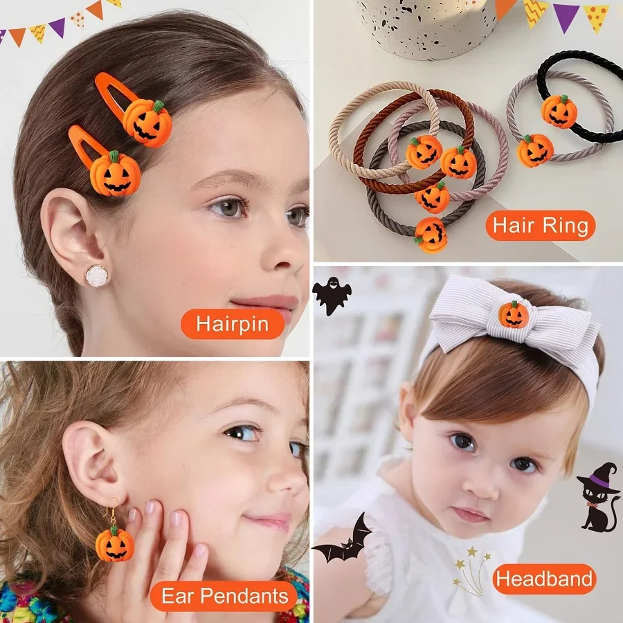 10-20Pcs Halloween Resin Ghost Pumpkin Miniatures Mini Flatback Charms Pumpkin Halloween Party Table Scatter Decor DIY Crafts