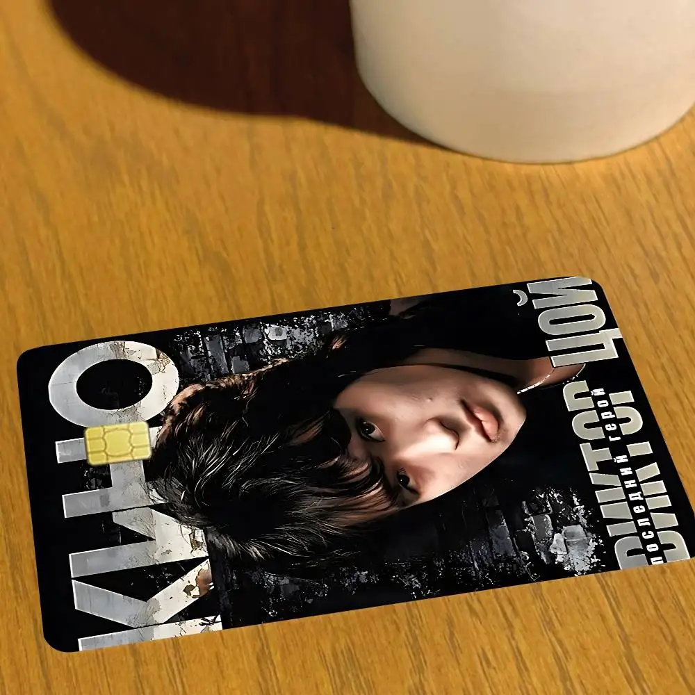 المغني فيكتور تسوي كرافت نسيج ماتي غطاء الفيلم الجلد ملصق لبطاقة الائتمان بطاقة الخصم البنك حافلة #4