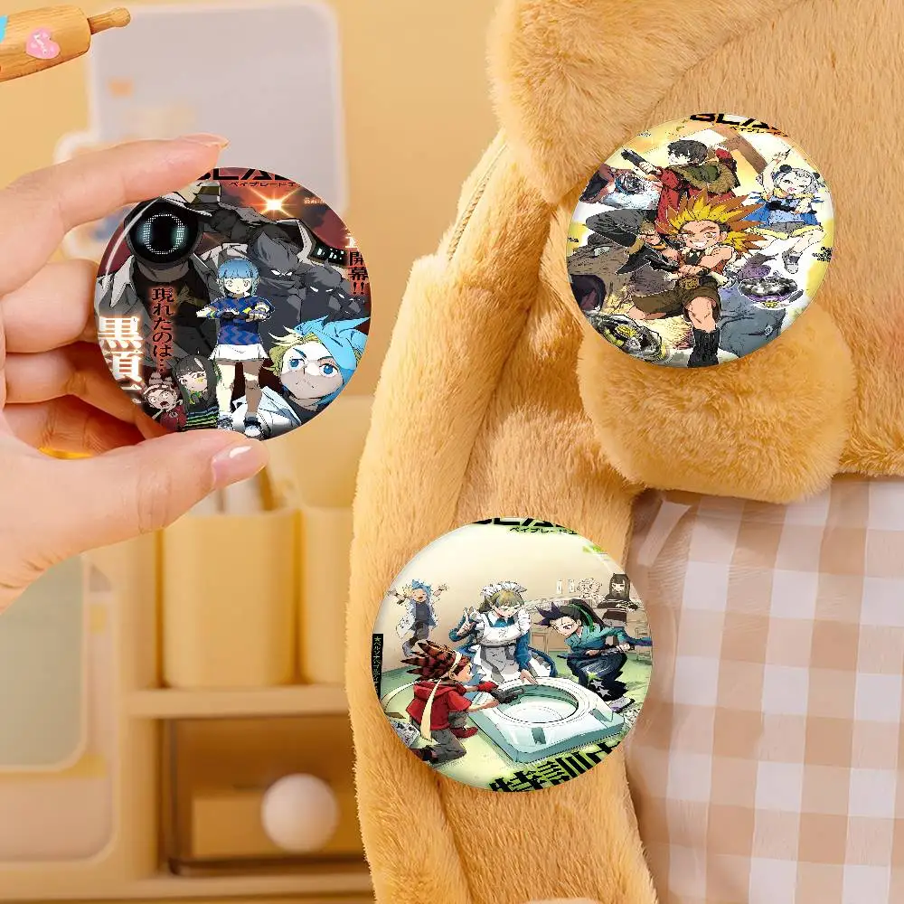 Pin de solapa de hojalata vintage con diseño de anime B-Beyblade X, broche creativo con icono de animal, accesorio para mochila