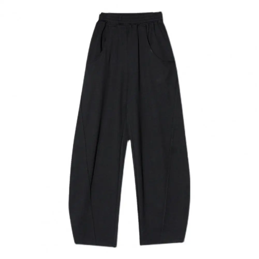 

Casual Wide-leg Trousers High Elastic Waist Women's Wide Leg Pants with Deep Crotch Soft Pockets for Streetwear Dance Sports
