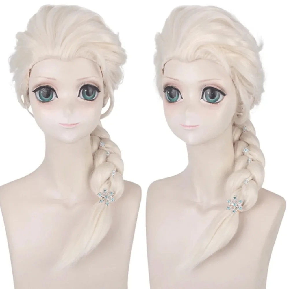 

Long Synthetic Blonde Braid Wig Princess Cosplay Costume Party Hair for Women Halloween Prop Fancy Dress