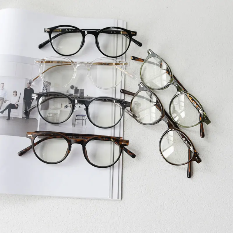 Mimiyou TR90 Nieten-Rundbrillengestell für Damen Vintage Anti-Blaulicht Optische Brillen für Herren Brillengestell UV400 Computerbrille – Detail 2