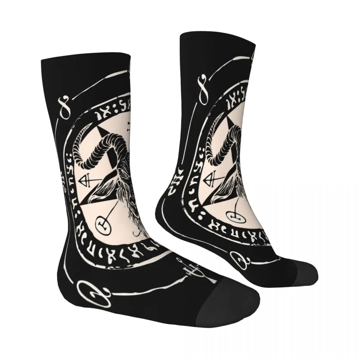 Satanic Goat Baphomet Circle Satan Symbol Lucifer Devil Socks Male Mens Women Winter Stockings Printed