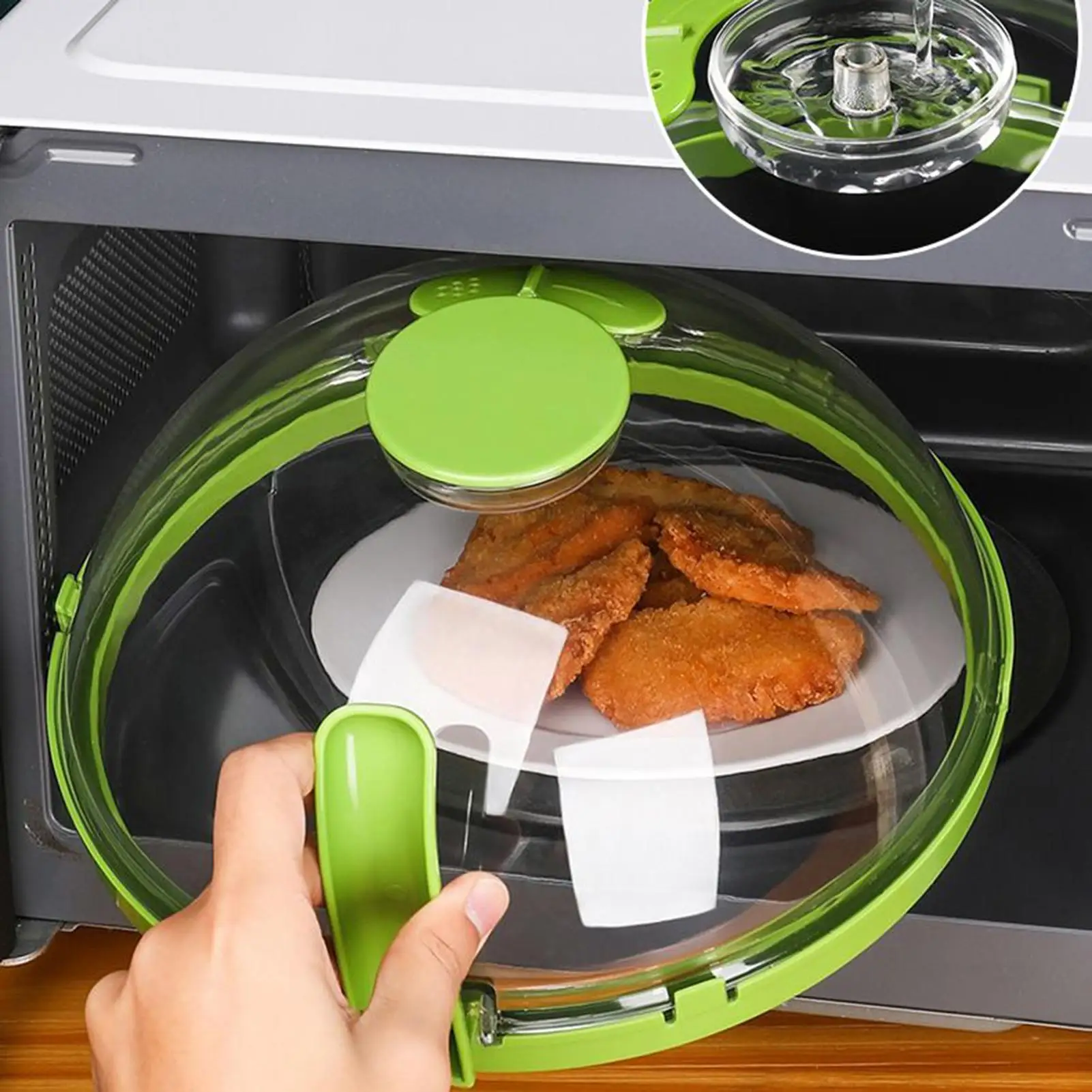 Microwave Food Cover Vented Clear Reusable Heat-Resistant Microwave Plate Cover Oven Splatter Guard For Heating Steaming Home