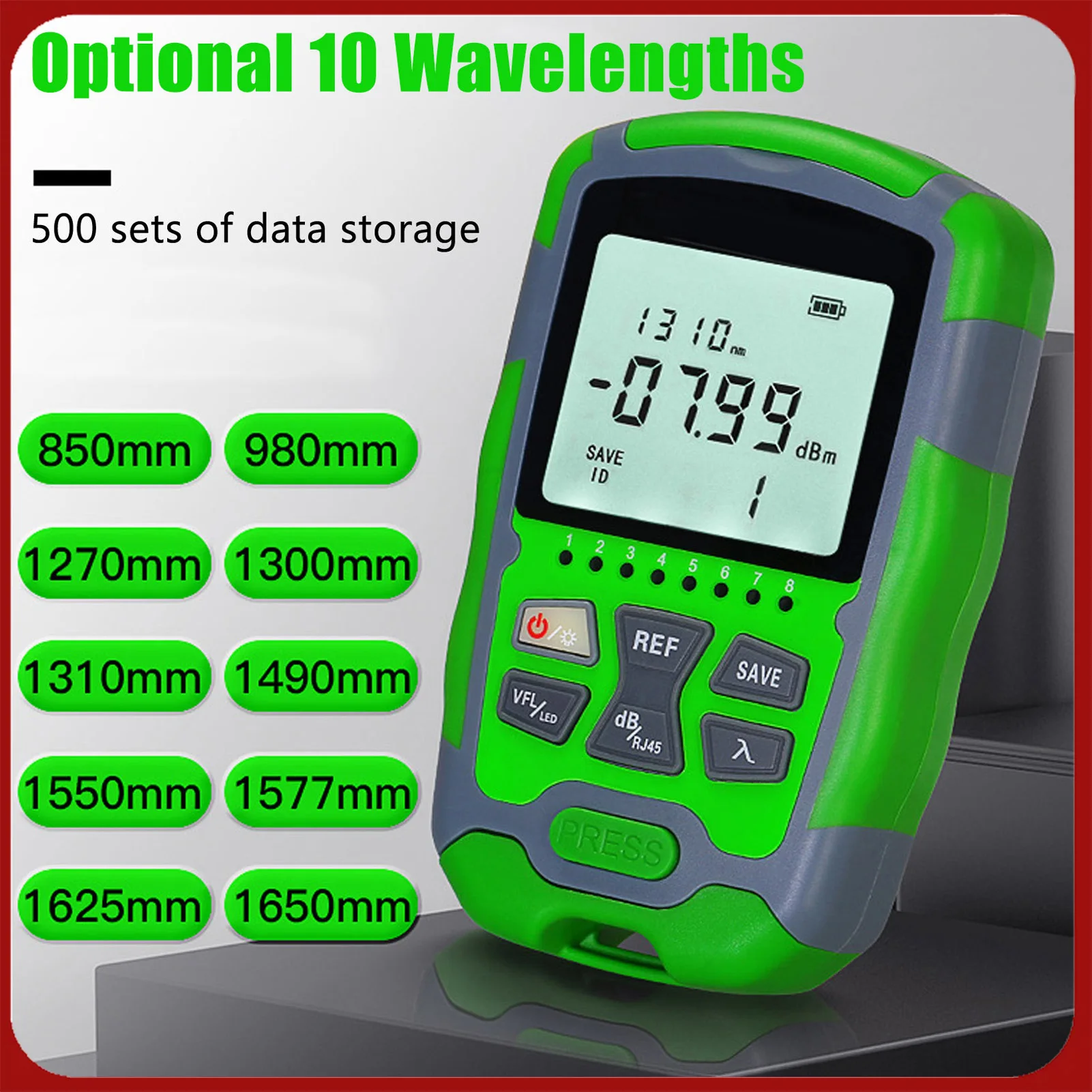 جهاز قياس الطاقة الضوئية القابل لإعادة الشحن، جهاز قياس الطاقة الضوئية الصغير، كابل ضوئي أحمر، جهاز اختبار الطاقة مع كابل شحن USB #1